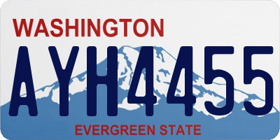 WA license plate AYH4455