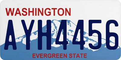 WA license plate AYH4456