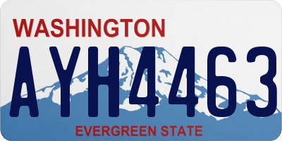 WA license plate AYH4463