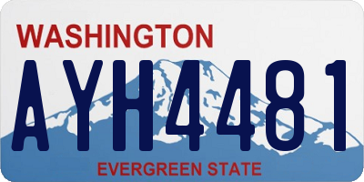 WA license plate AYH4481