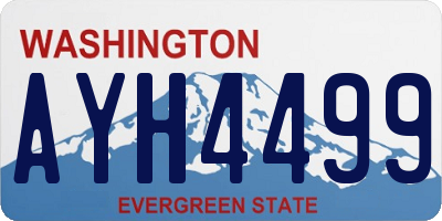 WA license plate AYH4499