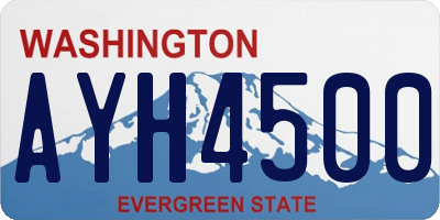 WA license plate AYH4500