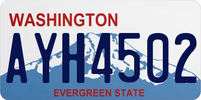 WA license plate AYH4502