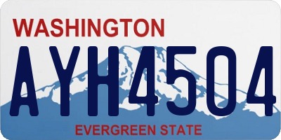 WA license plate AYH4504