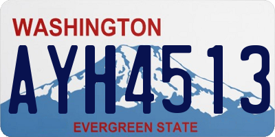 WA license plate AYH4513