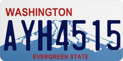 WA license plate AYH4515