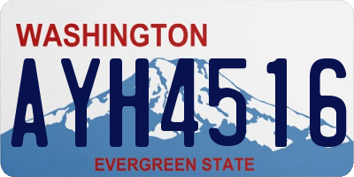WA license plate AYH4516