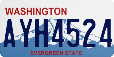 WA license plate AYH4524