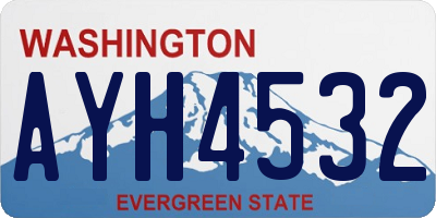 WA license plate AYH4532
