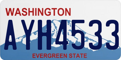 WA license plate AYH4533