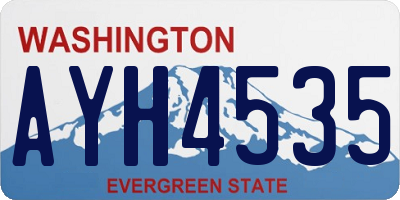 WA license plate AYH4535