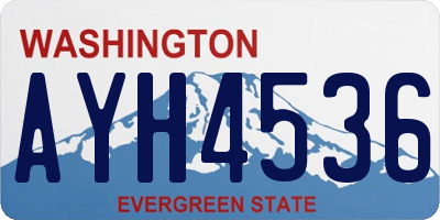 WA license plate AYH4536