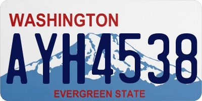 WA license plate AYH4538
