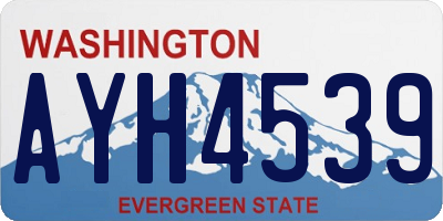 WA license plate AYH4539