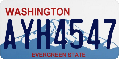 WA license plate AYH4547