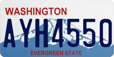 WA license plate AYH4550