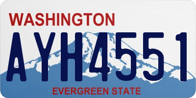 WA license plate AYH4551