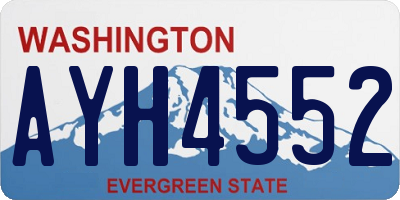 WA license plate AYH4552