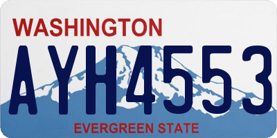 WA license plate AYH4553