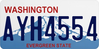 WA license plate AYH4554