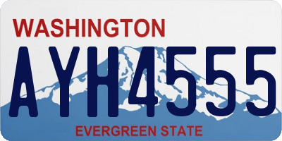 WA license plate AYH4555