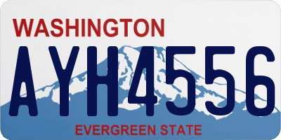WA license plate AYH4556