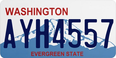 WA license plate AYH4557
