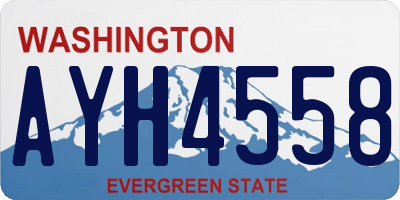 WA license plate AYH4558