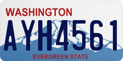 WA license plate AYH4561