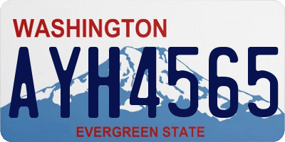WA license plate AYH4565