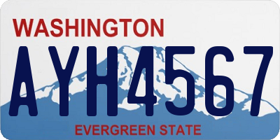 WA license plate AYH4567