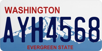 WA license plate AYH4568