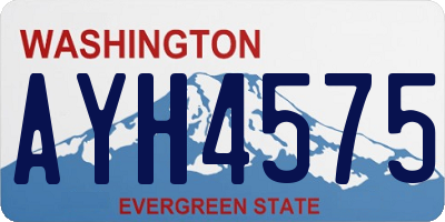 WA license plate AYH4575