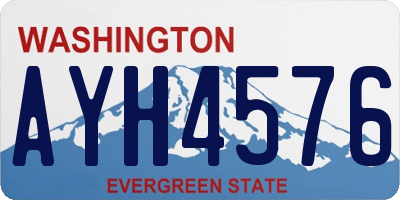 WA license plate AYH4576