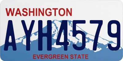 WA license plate AYH4579