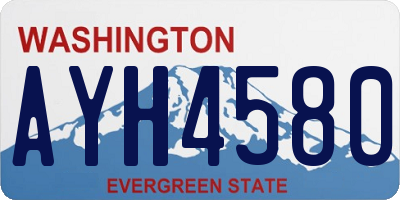 WA license plate AYH4580