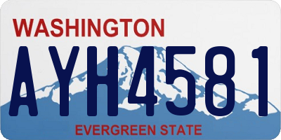 WA license plate AYH4581