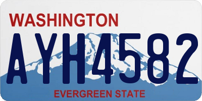 WA license plate AYH4582