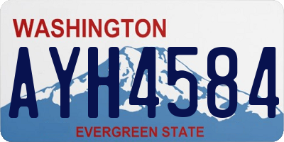 WA license plate AYH4584