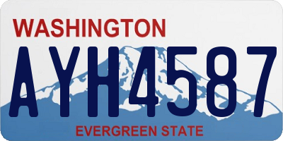 WA license plate AYH4587
