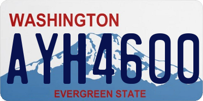 WA license plate AYH4600