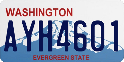WA license plate AYH4601