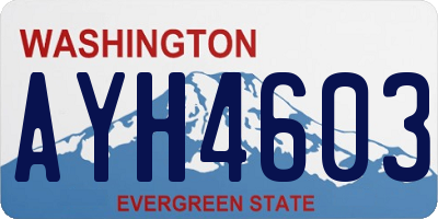 WA license plate AYH4603