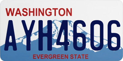 WA license plate AYH4606