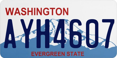 WA license plate AYH4607