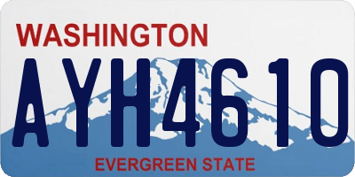 WA license plate AYH4610