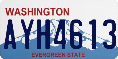 WA license plate AYH4613