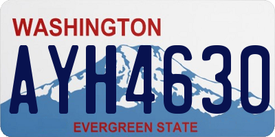 WA license plate AYH4630