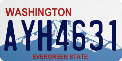 WA license plate AYH4631