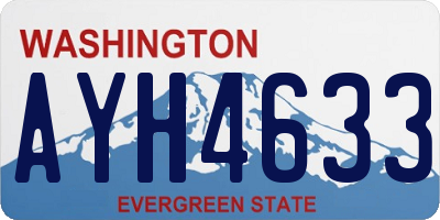 WA license plate AYH4633